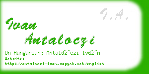 ivan antaloczi business card